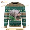 Rhino Giving Birth All Over Printed Funny Ugly Christmas Sweater