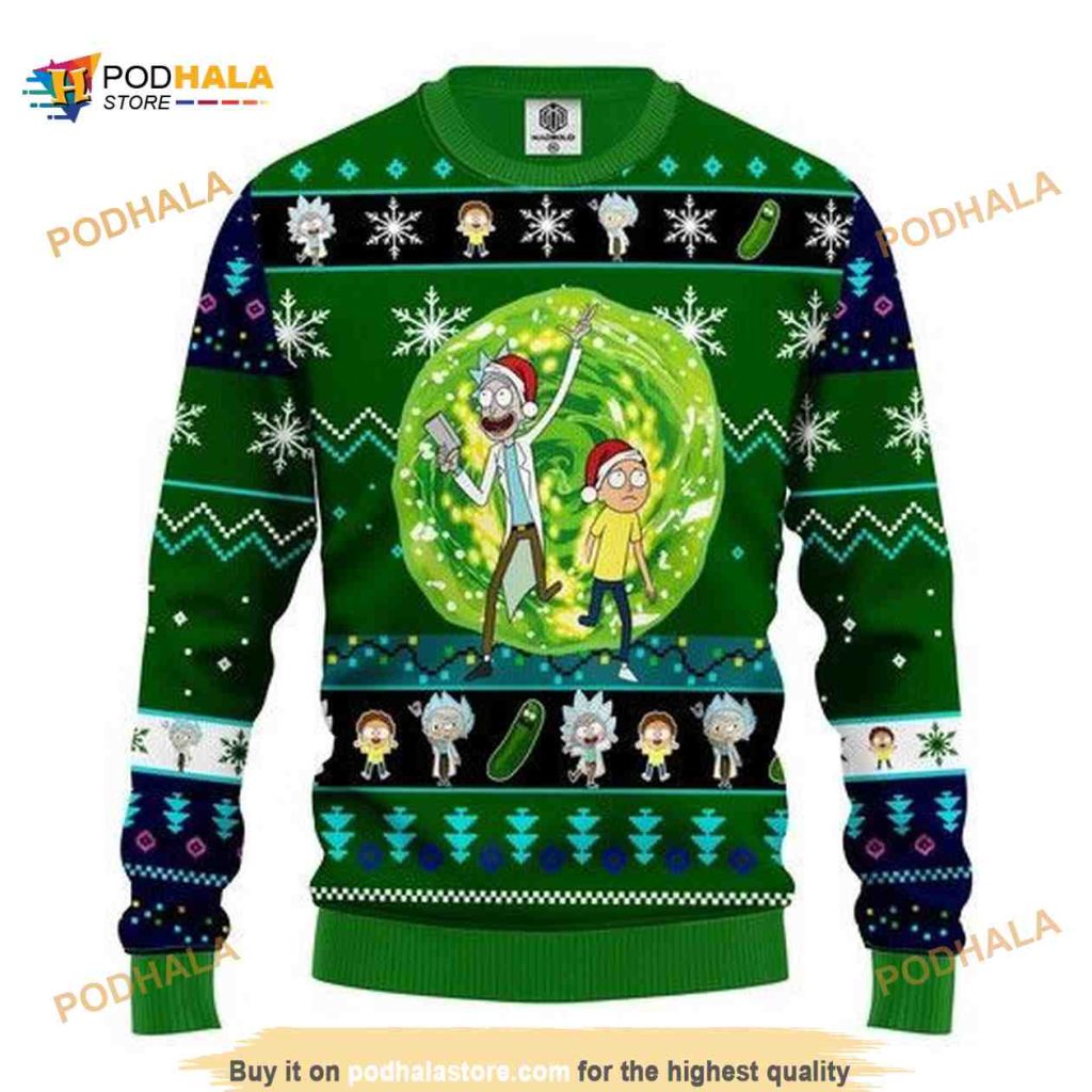 Rick And Morty Christmas 3D Funny Ugly Christmas Sweater