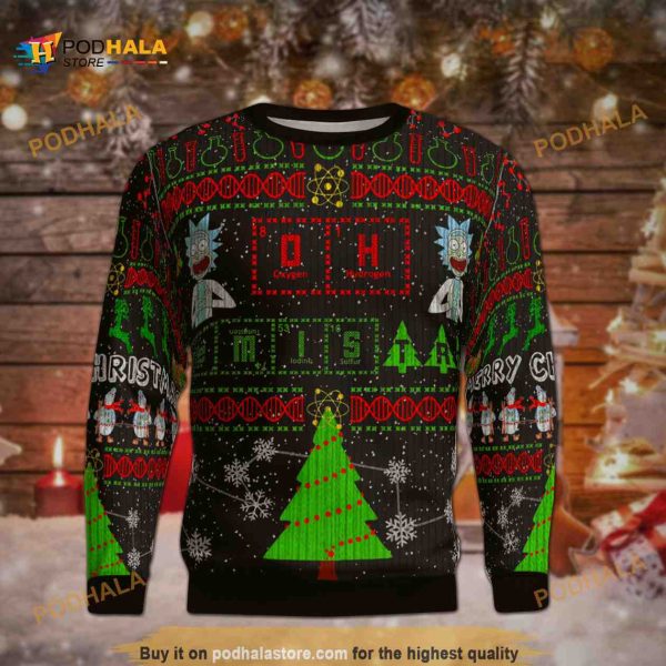 Rick Sanchez Chemistree Chemistry Ugly Christmas Sweater