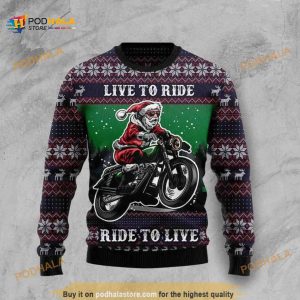 Riding Motor All Over Printed Funny Ugly Christmas Sweater