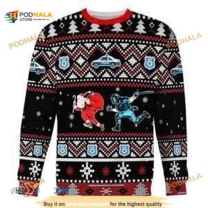 Riot Police Cast Out Santa Claus All Over Printed Funny Ugly Christmas Sweater