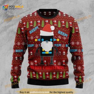Robot Santa All Over Printed Funny Ugly Christmas Sweater