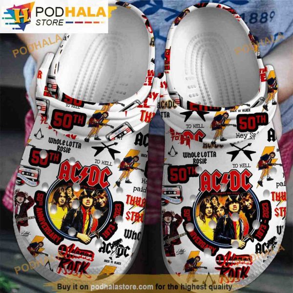 Rock Band Acdc Music 3D Funny Crocs Clog Shoes