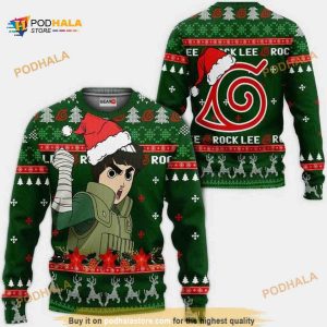 Rock Lee Naruto Anime Xmas Ugly Sweater, Funny Christmas Gift