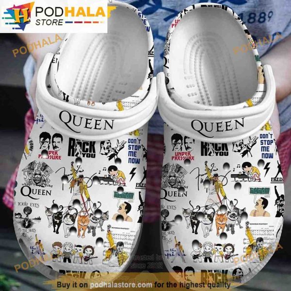 Rock Queen Band 3D Funny Crocs Slippers