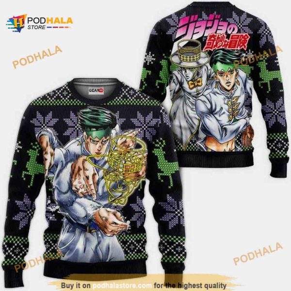 Rohan Kishibe Anime Jjba Xmas Ugly Christmas Sweater