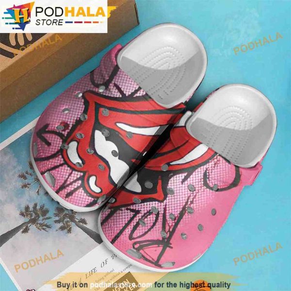 Rolling Stone Pink 3D Funny Crocs Clog Shoes