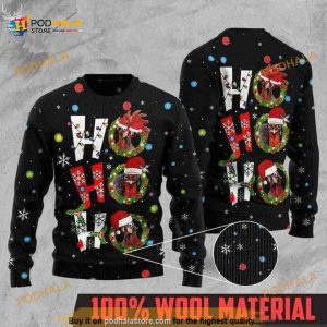 Rooster Ho Ho Ho All Over Printed Funny Ugly Christmas Sweater
