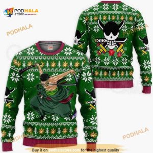 Roronoa Zoro Swords Ugly Christmas One Piece Anime Xmas Sweater