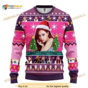 Rose Black Pink Christmas 3D Funny Ugly Christmas Sweater