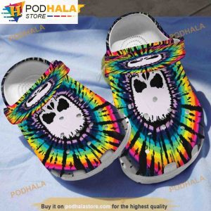 Rose Skull Tie Dye 3D Funny Crocs Clog Shoes