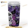 Rose Sugar Skulls Purple Gift Travel Coffee Tumbler