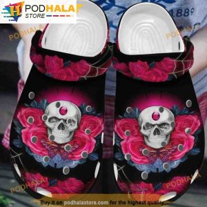 Roses Skullcap Butterfly Bone 3D Funny Crocs