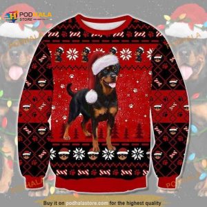 Rottweiler Dog 3D Funny Ugly Christmas Sweater, Xmas Gifts