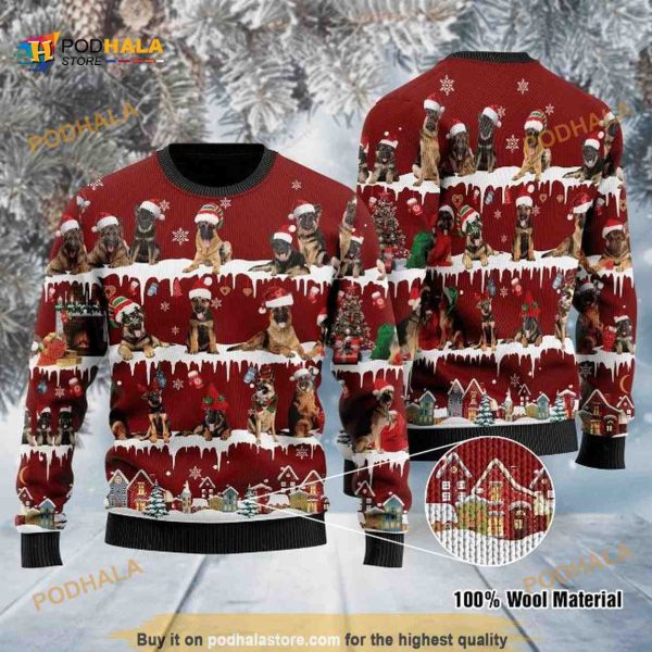 Rottweiler Dog All Over Printed Funny Ugly Christmas Sweater