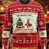 Rottweiler Santa Claus We Woof You A Merry Christmas Ugly Dog Face New Year Eve Holiday Sweater