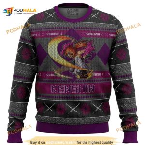 Rurouni Keshin Battousai Samurai 3D Funny Ugly Christmas Sweater