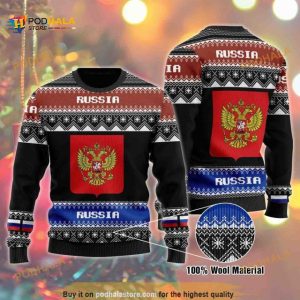Russia 3D Funny Ugly Christmas Sweater, Xmas Gifts