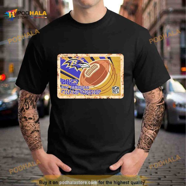 Rusty Metal Baltimore Ravens 2023 IFAF Americas Championship NFL logo Shirt