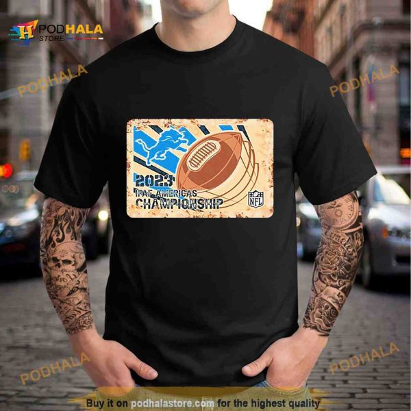 Rusty Metal Detroit Lions 2023 IFAF Americas Championship NFL logo Shirt