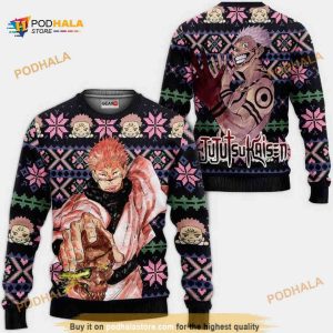 Ryomen Sukuna Anime Jujutsu Kaisen Xmas Ugly Anime Christmas Sweater