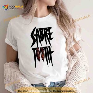 Sabretooth Black Text Marvel Shirt