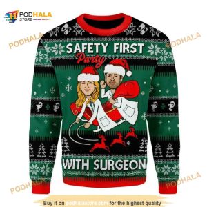 Safety First Party With Surgeon Grey’s Anatomy Xmas Wool Ugly Sweater