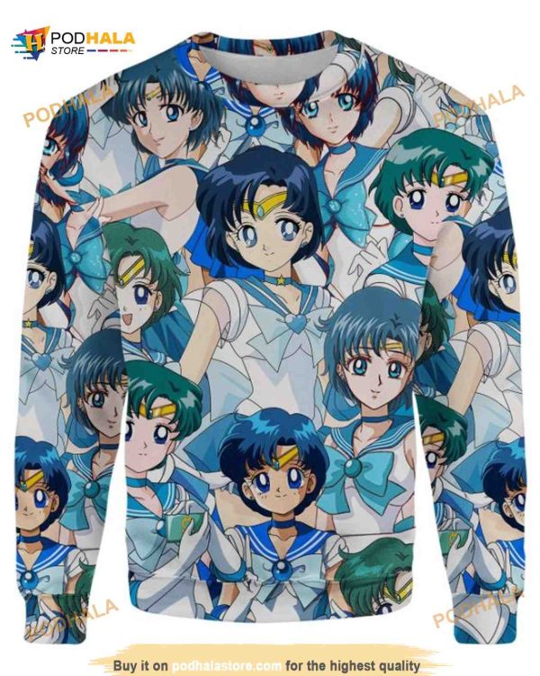 Sailor Mercury 3D Anime Christmas Sweater