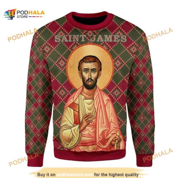 Saint James The Less 3D Funny Ugly Christmas Sweater