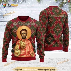 Saint James The Less Argyle Style Funny Ugly Christmas Sweater
