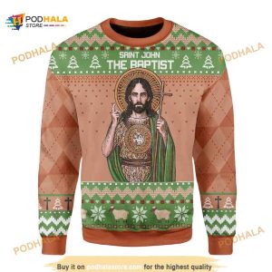 Saint John The Baptist 3D Funny Ugly Christmas Sweater