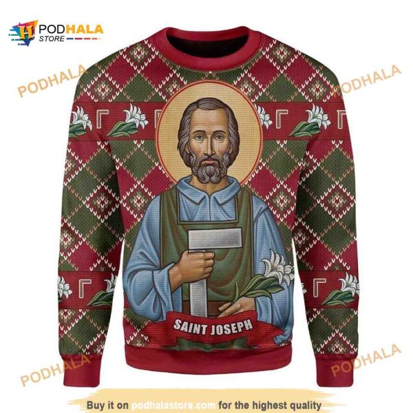 Saint Joseph 3D Funny Ugly Christmas Sweater, Xmas Gifts