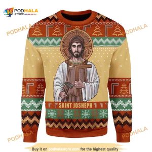 Saint Joseph The Worker All Over Printed 3D Funny Ugly Christmas Sweater