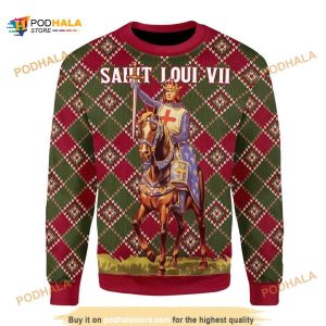 Saint Loui VII 3D Funny Ugly Christmas Sweater, Xmas Gifts