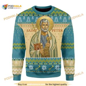 Saint Peter All Over Printed Funny Ugly Christmas Sweater