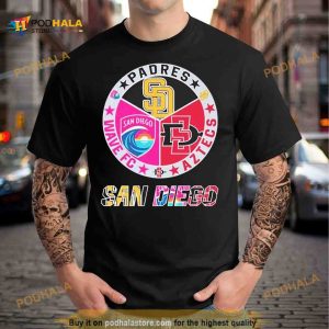 San Diego Padres Wave FC And Aztecs Shirt 2