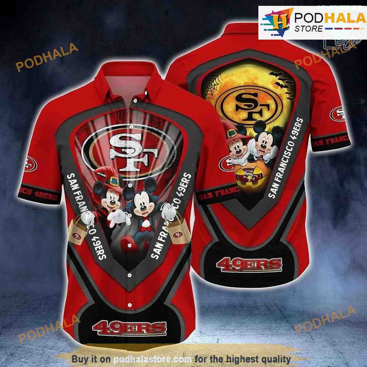 San Francisco 49ers NFL Hawaiian Shirt Mickey Halloween Night Style For  Fans - Bring Your Ideas, Thoughts And Imaginations Into Reality Today