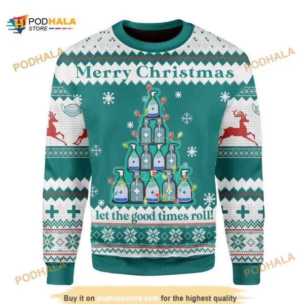 Sanitizer 3D Funny Ugly Christmas Sweater