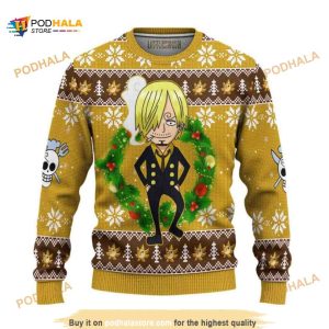 Sanji One Piece Anime 3D Anime Christmas Sweater
