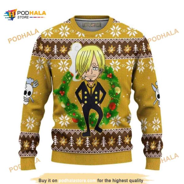 Sanji One Piece Anime 3D Anime Christmas Sweater