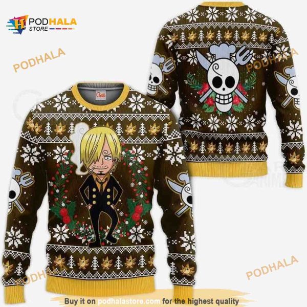 Sanji One Piece Anime Xmas Ugly Anime Christmas Sweater