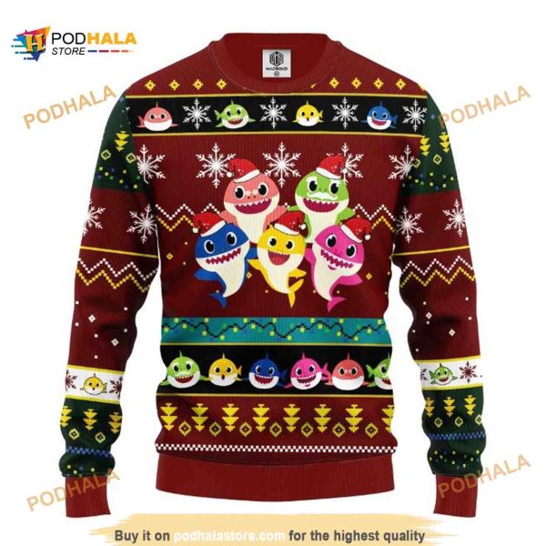 Santa Baby Shark Merry Xmas Ugly Christmas Sweater