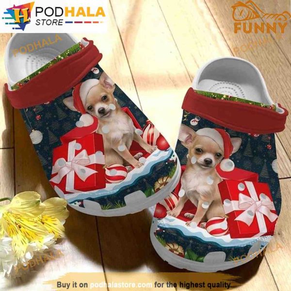 Santa Chihuahua Christmas 3D Funny Crocs