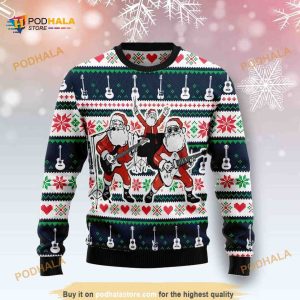 Santa Claus’s Band All Over Printed Funny Ugly Sweater