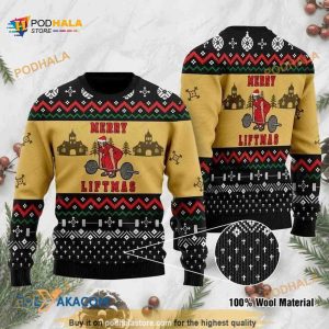 Santa Claus Funny Merry Liftmas All Over Printed Sweater