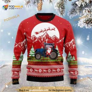 Santa Claus Rides Truck All Over Printed Funny Ugly Sweater