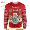 Santa Claus Suprise Inside Presents All Over Printed Funny Ugly Sweater