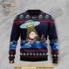 Santa Claus With UFO All Over Printed Funny Ugly Sweater