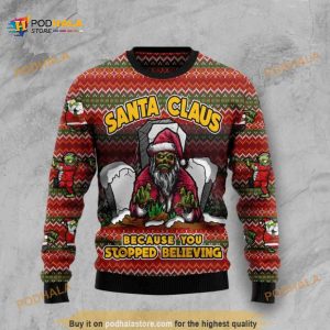 Santa Claus Zombie Because You Stopped Believing Funny Ugly Sweater
