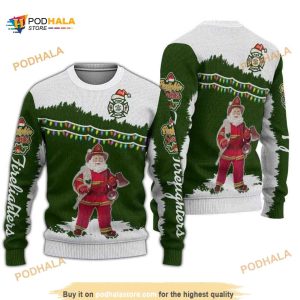 Santa Firefighter All Over Printed Funny Ugly Sweater